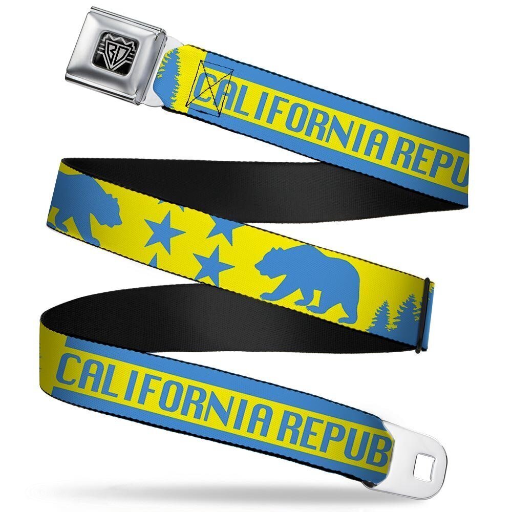 7713 Unisex-Adult's Seatbelt Belt XL, California Republic/Bear/Stars